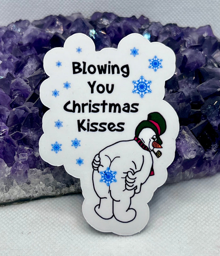 “Blowing you Christmas kisses” Vinyl Sticker
