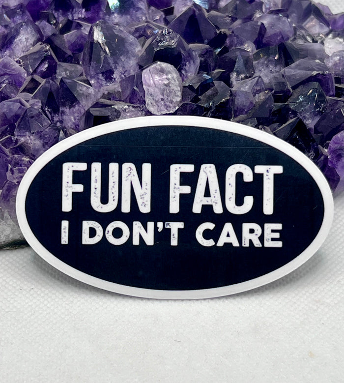 “Fun fact I don’t care” Vinyl Sticker