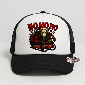 “Ho Ho Ho” Grinch Jason Voorhees Christmas Foam Trucker Hat ©️