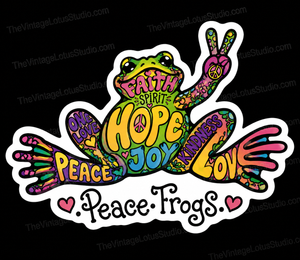 “Peace Frogs ” Vinyl Sticker