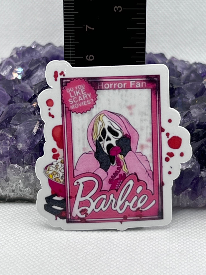 Ghost face Scream Barbie Vinyl Sticker