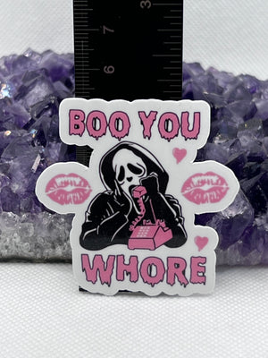 Horror Scream Ghost Face “Boo You Whore” Vinyl Sticker