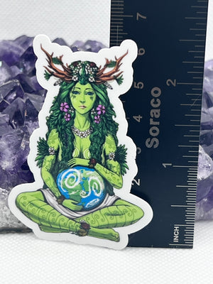 Mother Earth Goddess Vinyl Sticker