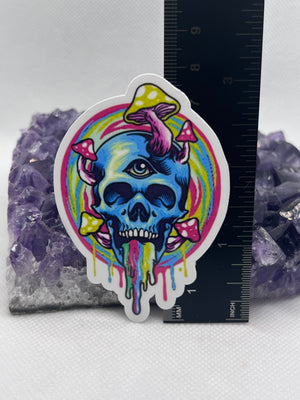 Trippy Skull Vinyl Sticker