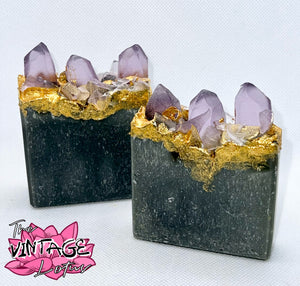 Crystal Amethyst Geode Luxury Charcoal Body Soap