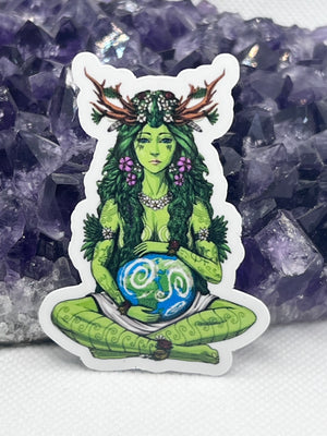 Mother Earth Goddess Vinyl Sticker
