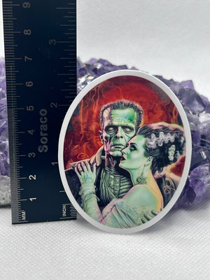 Frankenstein & Frankenstein Bride Vinyl Sticker