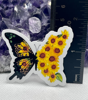 Sunflower butterfly Vinyl Sticker