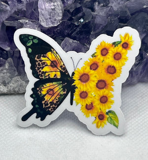 Sunflower butterfly Vinyl Sticker