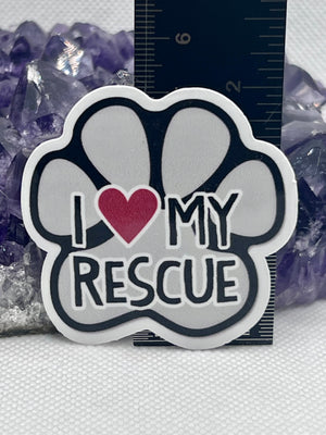 “ I ❤️ my rescue” Vinyl Sticker