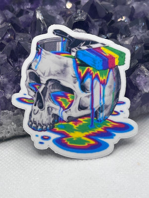 Trippy Skull Vinyl Sticker
