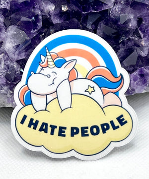 “I hate people” Vinyl Sticker