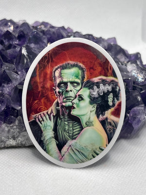 Frankenstein & Frankenstein Bride Vinyl Sticker
