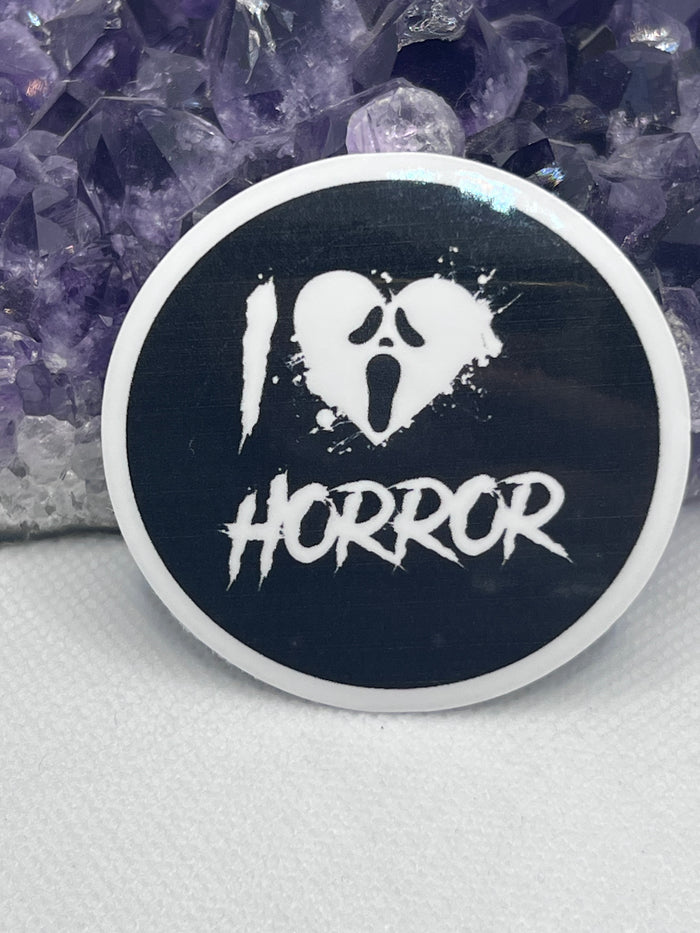 “I 🖤 Horror” Vinyl Sticker