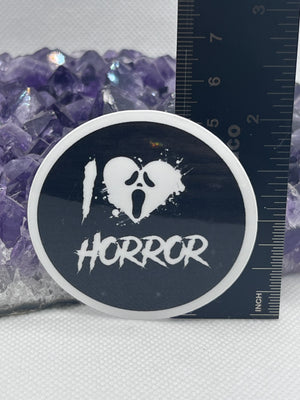 “I 🖤 Horror” Vinyl Sticker