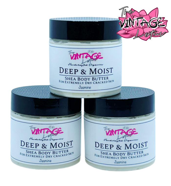 "Deep & Moist" Organic Shea Body Butter Lotion For Dry & Cracked Skin