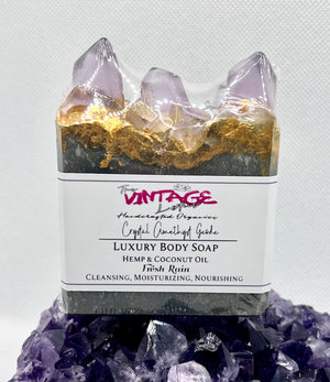 Crystal Amethyst Geode Luxury Charcoal Body Soap