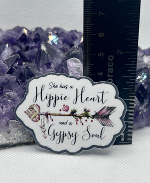 “She has a hippie heart and a Gypsy soul” Vinyl Sticker