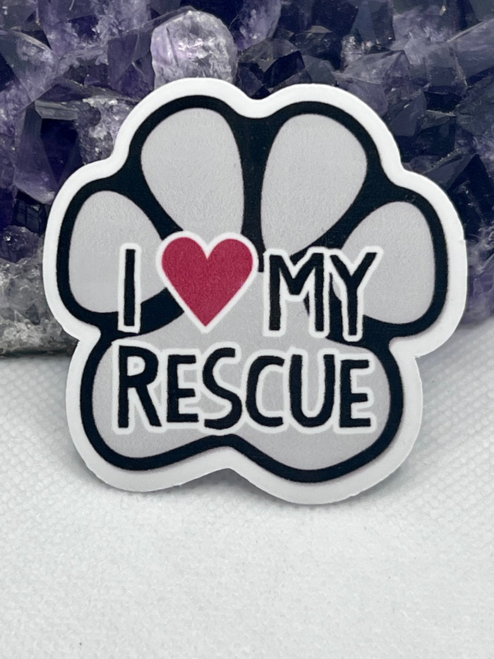 “ I ❤️ my rescue” Vinyl Sticker