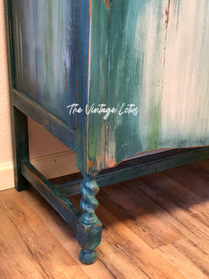 Custom Eclectic Boho Buffet Sideboard