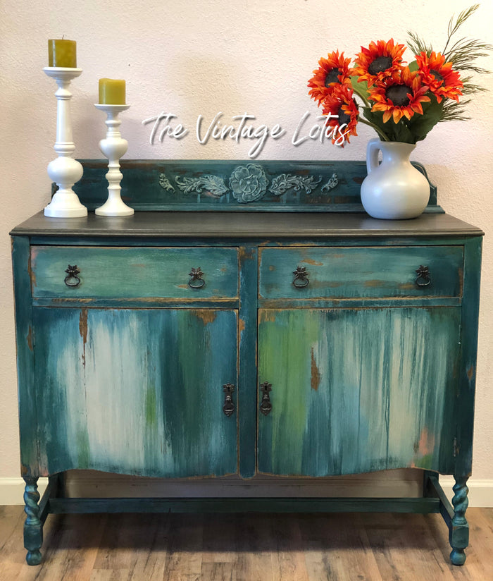 Custom Eclectic Boho Buffet Sideboard