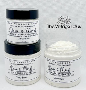"Deep & Moist" Organic Shea Body Butter Lotion For Dry & Cracked Skin