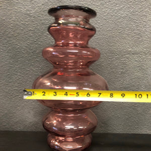 Unique Lg Glass Pink Vase
