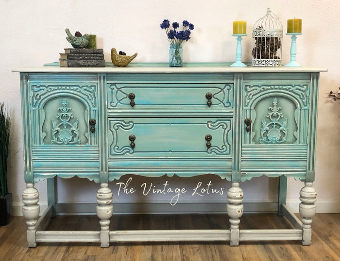 Stunning “Ruffled Elegance” Buffet Sideboard