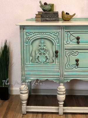 Stunning “Ruffled Elegance” Buffet Sideboard