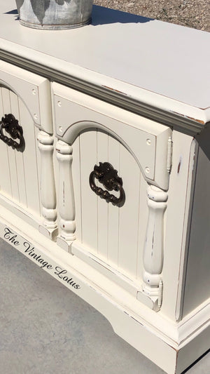 Custom Cream Farmhouse Buffet Stand