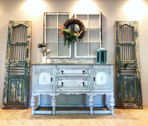 Custom White Antiqued Buffet
