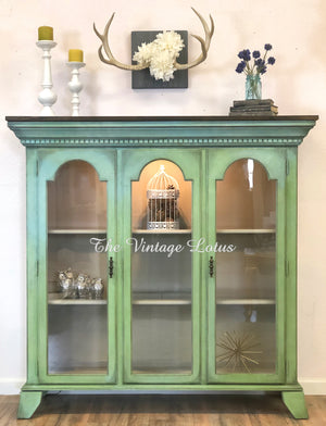 Custom Lighted Vintage Display Cabinet