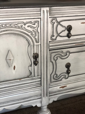 Custom White Antiqued Buffet