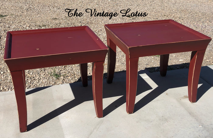 Rustic Barn Red Side Tables
