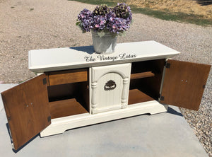 Custom Cream Farmhouse Buffet Stand
