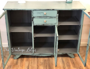 Distressed Farmhouse Blue Credenza