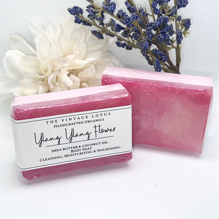 Handcrafted Organic Pink Shimmer Shea Butter & Coconut Oil Soap