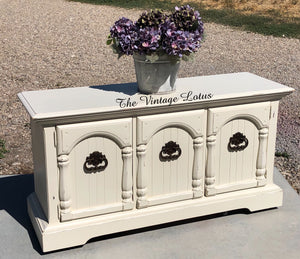 Custom Cream Farmhouse Buffet Stand