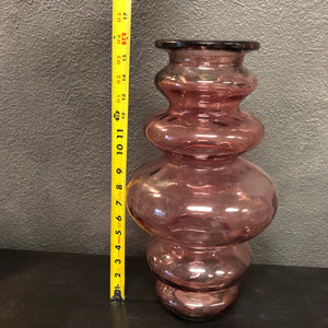 Unique Lg Glass Pink Vase