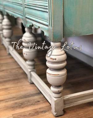 Stunning “Ruffled Elegance” Buffet Sideboard