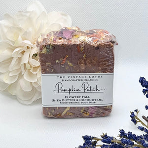 Handcrafted Organic Flowery Fall Pumpkin Patch Soap