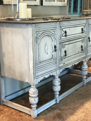 Custom White Antiqued Buffet