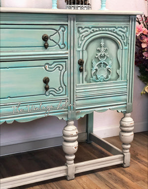 Stunning “Ruffled Elegance” Buffet Sideboard