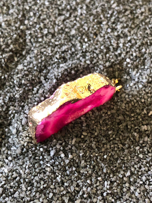 Unique Natural Pink Geode Pendant