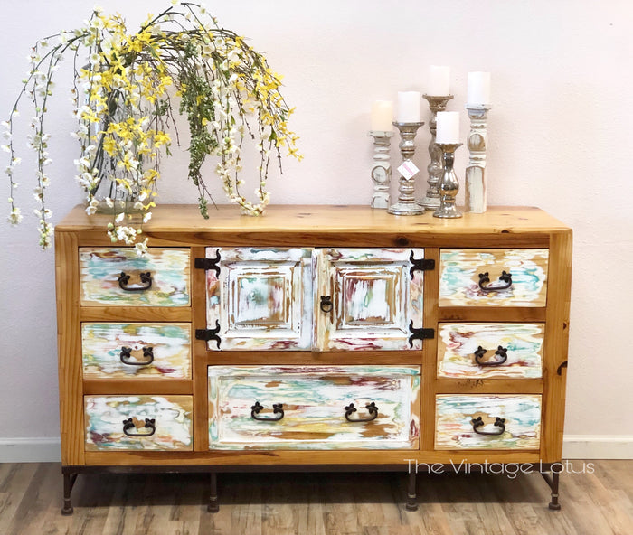 Custom Rustic BoHo Farmhouse Buffet Consul