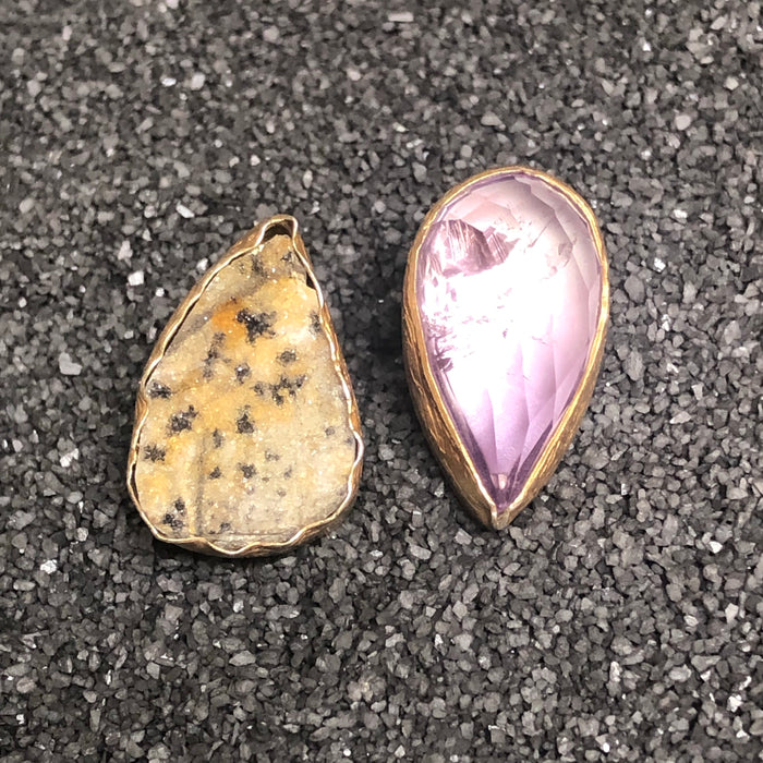 Unique Vintage Amethyst Dalmatian Stone Ring