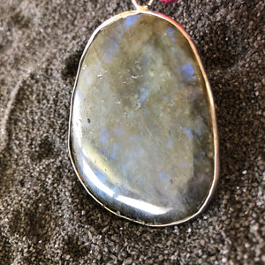 Rare Labradorite Hand Carved Buddha Pendant