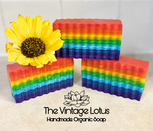 Handcrafted Organic Coconut Oil Rainbow 🌈 Soap!